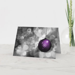 Festividades Cartão de Natal da empresa, roxo, prata festiva