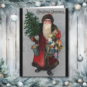 Festividades Cartão de Natal da Era Vitoriana Santa Claus