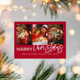 Festividades Cartão de Natal da Família com Colagem de Fotos Ve