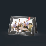 Festividades Cartão de Natal da Família com Foto Chalkboard Fel<br><div class="desc">Cartão de Natal com Foto de Tipografia em Quadro Negro Cartão de Natal com Foto</div>