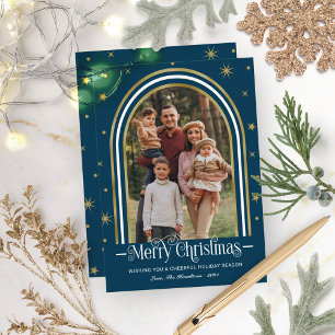 Festividades Cartão de Natal da Família com Foto no Arco