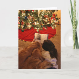 Festividades Cartão de Natal da Família de Retriever de ouro