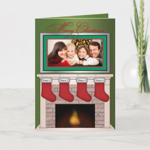 Festividades Cartão de Natal da Família Personalizado