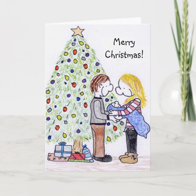 Festividades Cartão de Natal da Família Pessoas da Lizzy (Frente)