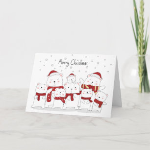 Festividades Cartão de Natal da Família Polar Bear