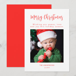 Festividades Cartão de Natal da Família Vermelha Feliz Foto