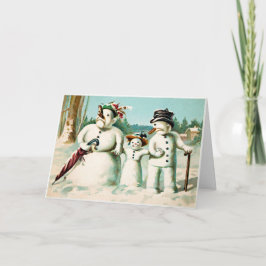 Festividades Cartão de Natal da Família Vitoriana Snowman
