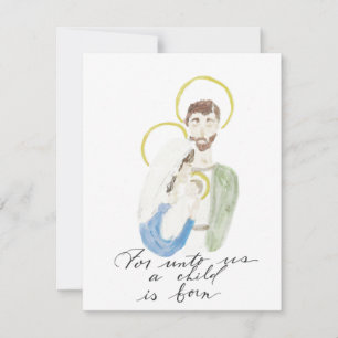Festividades Cartão de Natal da família Watercolor