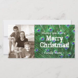 Festividades Cartão de Natal da foto da pena do pavão