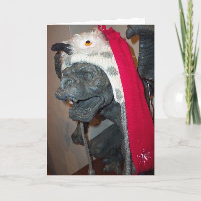 Festividades Cartão de Natal da gárgula (Frente)