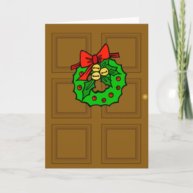 Festividades Cartão de Natal da grinalda da porta da rua (Frente)