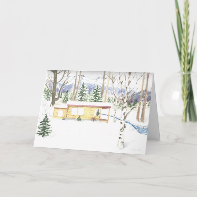 Festividades Cartão de Natal da herdade de Alaska (Frente)