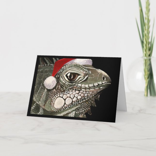 Festividades Cartão de Natal da iguana (Frente)