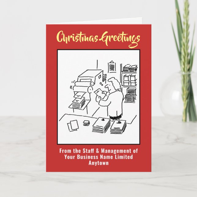 Festividades Cartão de Natal da Impressora ou Empresa de Impres (Frente)