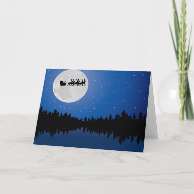 Festividades Cartão de Natal da lua do papai noel (Frente)