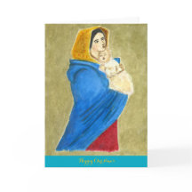 cartão de natal da Madonna e do menino