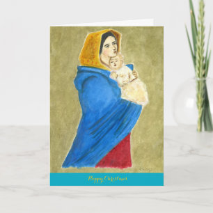 Festividades cartão de natal da Madonna e do menino