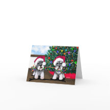Cartão de Natal da Miniatura KiniArt Schnauzer