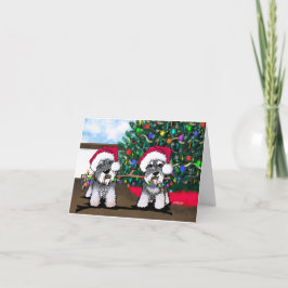 Festividades Cartão de Natal da Miniatura KiniArt Schnauzer