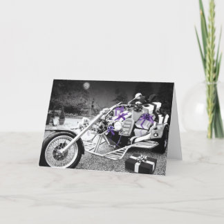 Festividades cartão de Natal da motocicleta