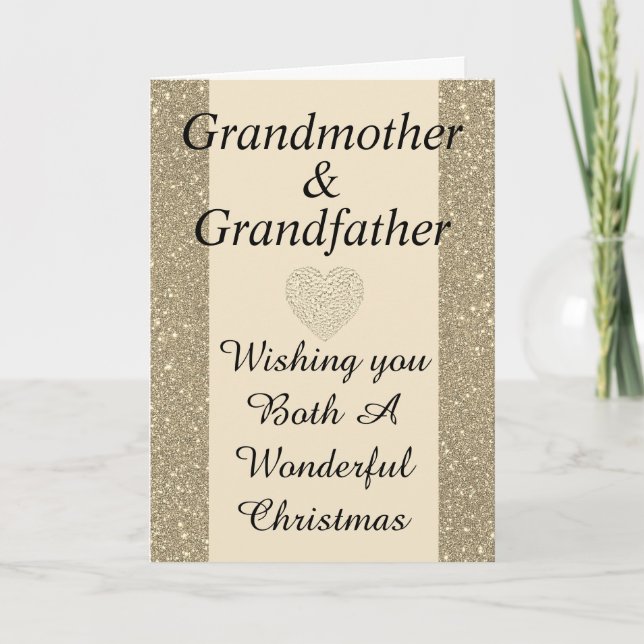Festividades Cartão de Natal da na moda Avó e do avô (Frente)