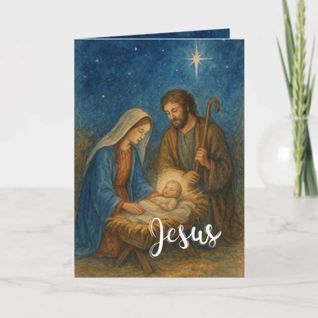 Festividades Cartão de Natal da Natividade (Frente)