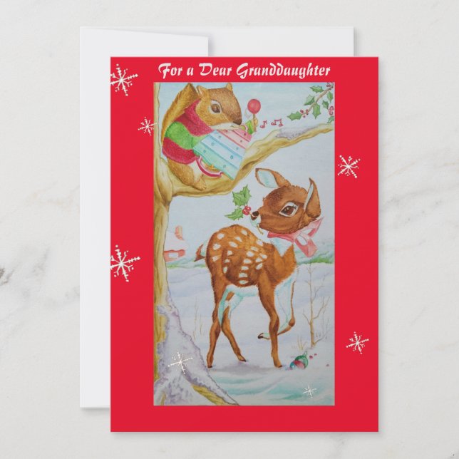 Festividades Cartão de Natal da neta (Frente)