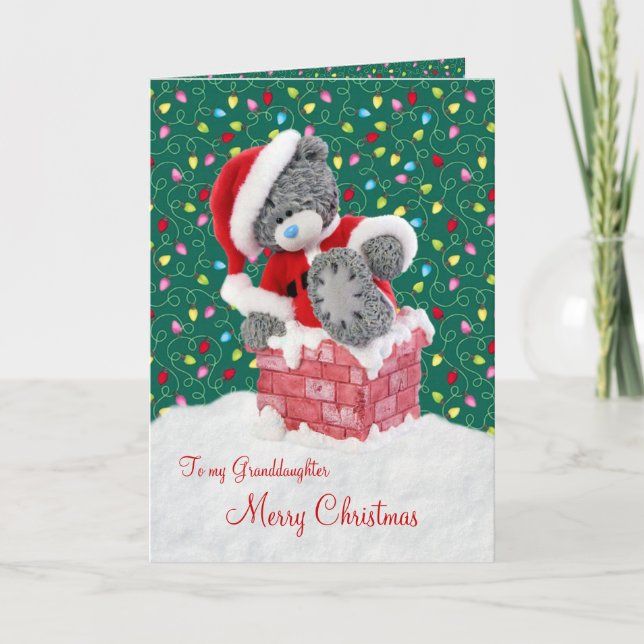 Festividades Cartão de Natal da neta do urso de ursinho do (Frente)