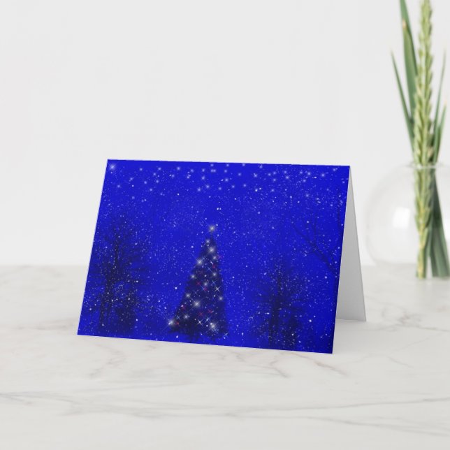 Festividades Cartão de Natal da Noite de inverno (Frente)