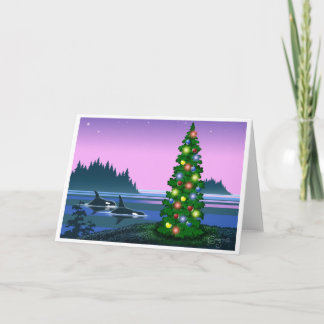 Festividades Cartão de Natal da orca