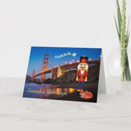 Festividades Cartão de Natal da ponte de ouro