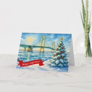 Festividades Cartão de Natal da Ponte Mackinac