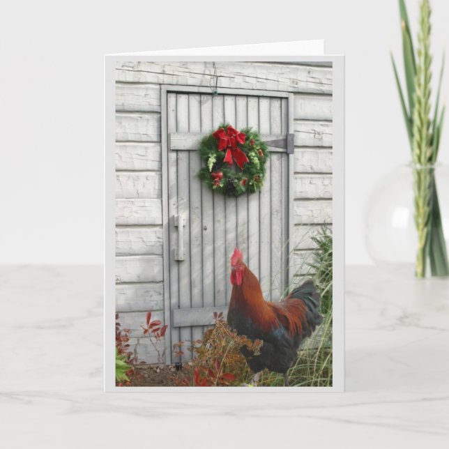 Festividades Cartão de Natal da porta de celeiro do Natal (Frente)