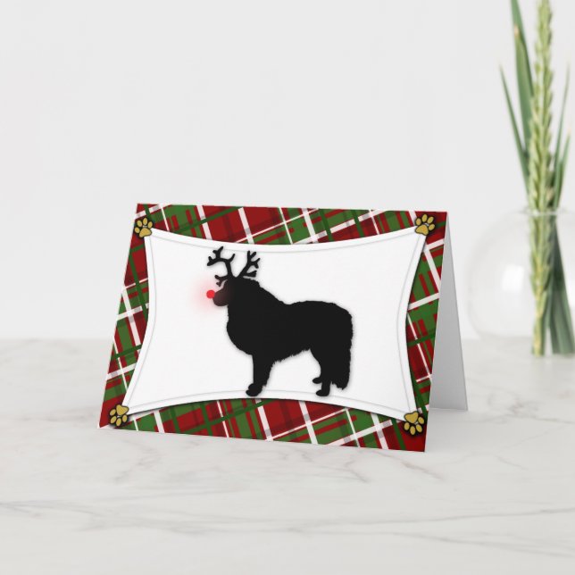 Festividades Cartão de Natal da rena de grandes Pyrenees (Frente)