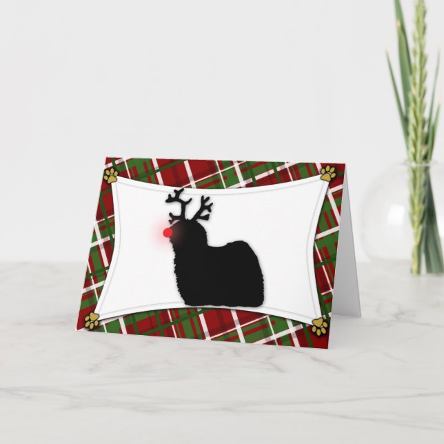 Festividades Cartão de Natal da rena de Puli (Frente)