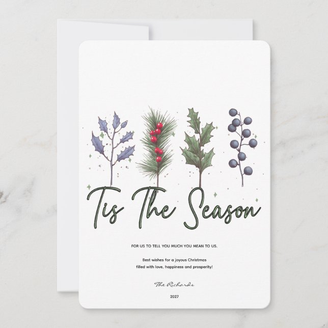 Festividades Cartão de Natal da Temporada (Frente)