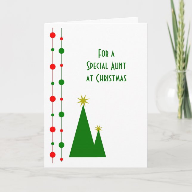 Festividades Cartão de Natal Da Tia Das Árvores De Natal (Frente)