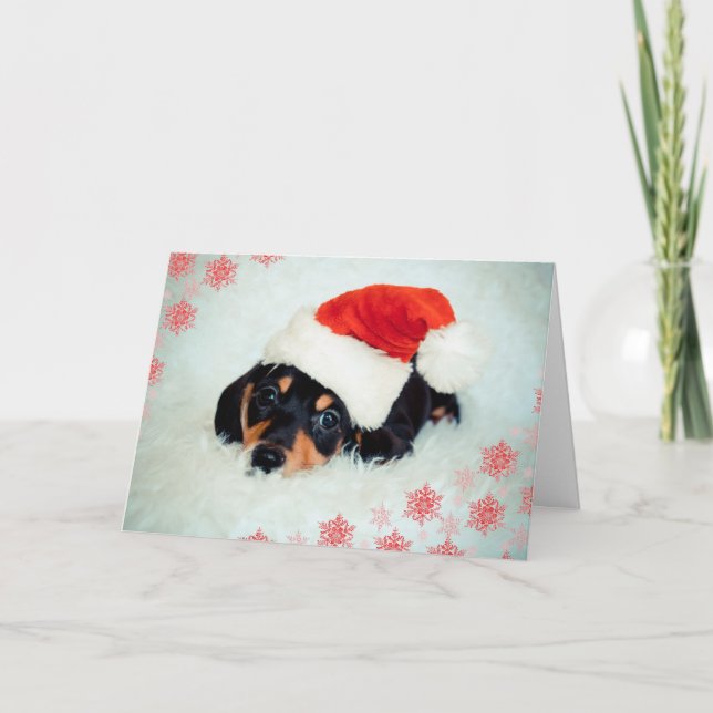 Festividades Cartão de Natal Dachshund (Frente)