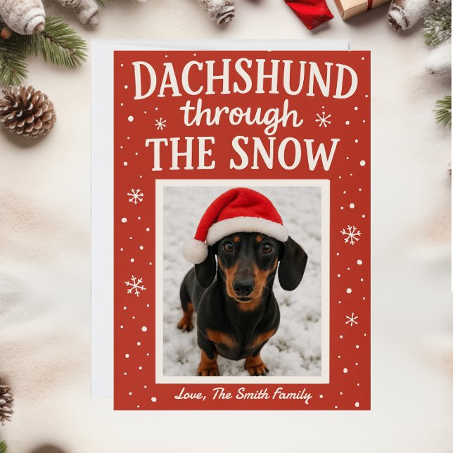 Festividades Cartão de Natal Dachshund para Cães (Criador carregado)