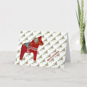 Festividades Cartão de Natal Dala Horse