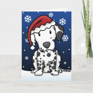 Festividades Cartão de Natal Dalmatian de Kawaii