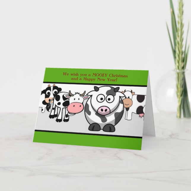 Festividades Cartão de Natal das Vacas Engraçadas (Frente)