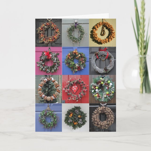 Festividades Cartão de Natal de 12 grinaldas (Frente)