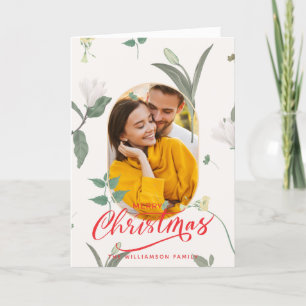 Festividades Cartão de Natal de 1 Foto Mínimo Moderno Personali