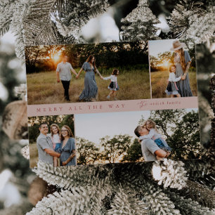Festividades Cartão de Natal de 4 fotos, feliz até o fim