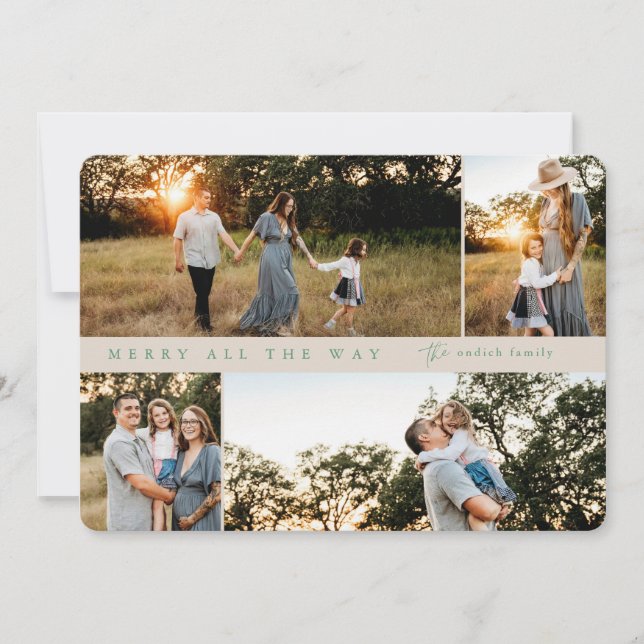 Festividades Cartão de Natal de 4 fotos, feliz até o fim (Frente)