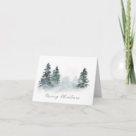 Festividades Cartão de Natal de Aguarela Evergreens
