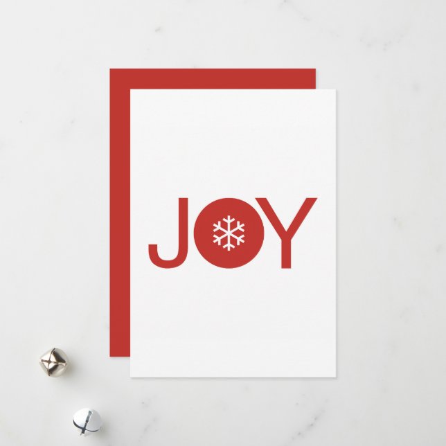 Festividades Cartão de Natal de Alegria de Natal Vermelho (Frente/Verso In Situ)