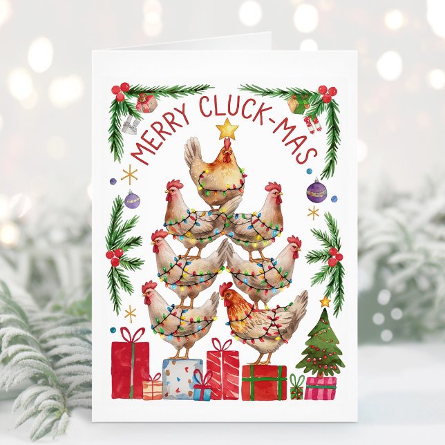 Festividades Cartão de Natal de Amor de Frango Feliz (Criador carregado)