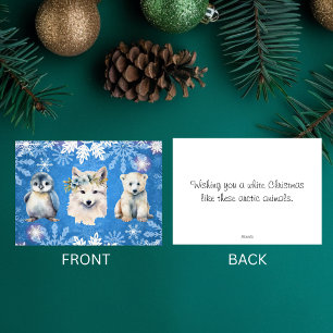 Festividades Cartão de Natal de Animais Árticos Natal Branco